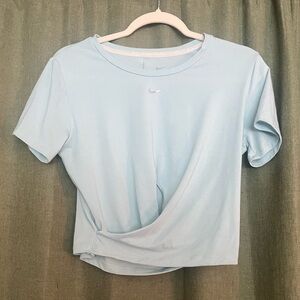 Nike Women's Sky Blue Twist Crop Top